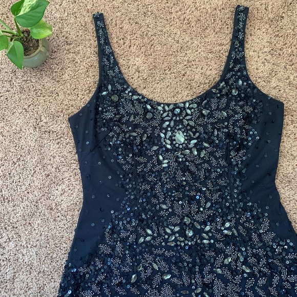 Navy Embellished Cocktail Mini Dress - Picture 3 of 9